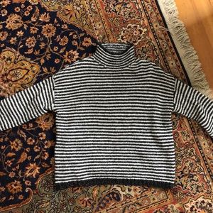 Anthropologie Linnea Mock Neck Sweater in black and white